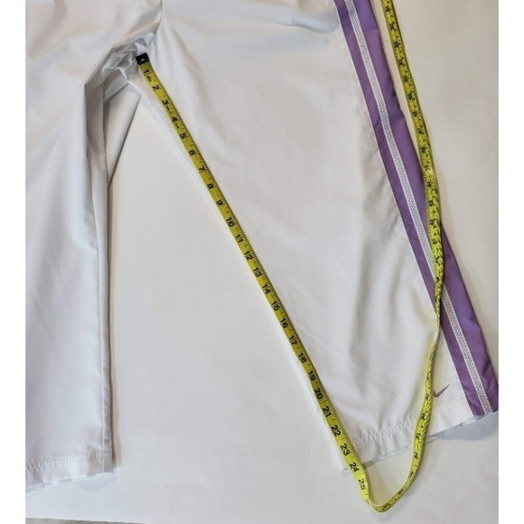 Nike Women's Joggers Cropped Athletic Running Pants White Lilac Stripe L - Picture 11 of 11